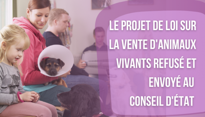 Le projet de loi sur la vente d'animaux vivants refusé et envoyé au Conseil d'État