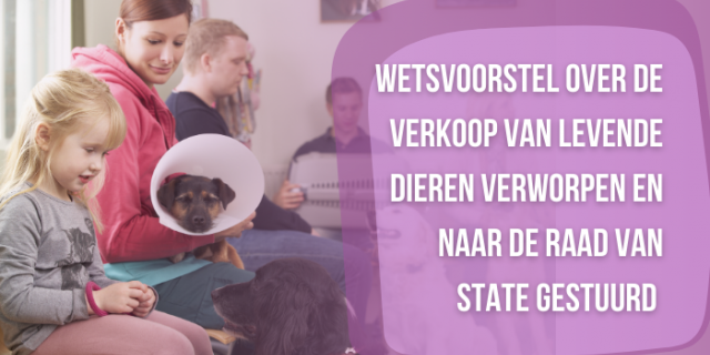 Wetsvoorstel over de verkoop van levende dieren verworpen en naar de Raad van State gestuurd 